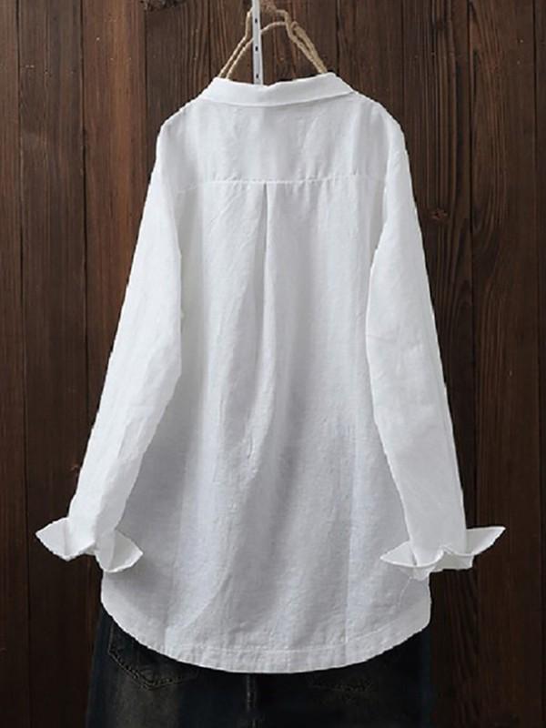 Irregular printed long-sleeved shirt